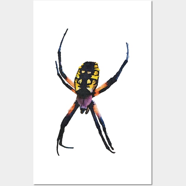 Yellow and Black Orb-Weaver Spider Wall Art by Griffelkinn